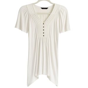 New Ella Moss Boho V-Neck Short Sleeve Tunic Dress Beach Coverup Summer Top XS